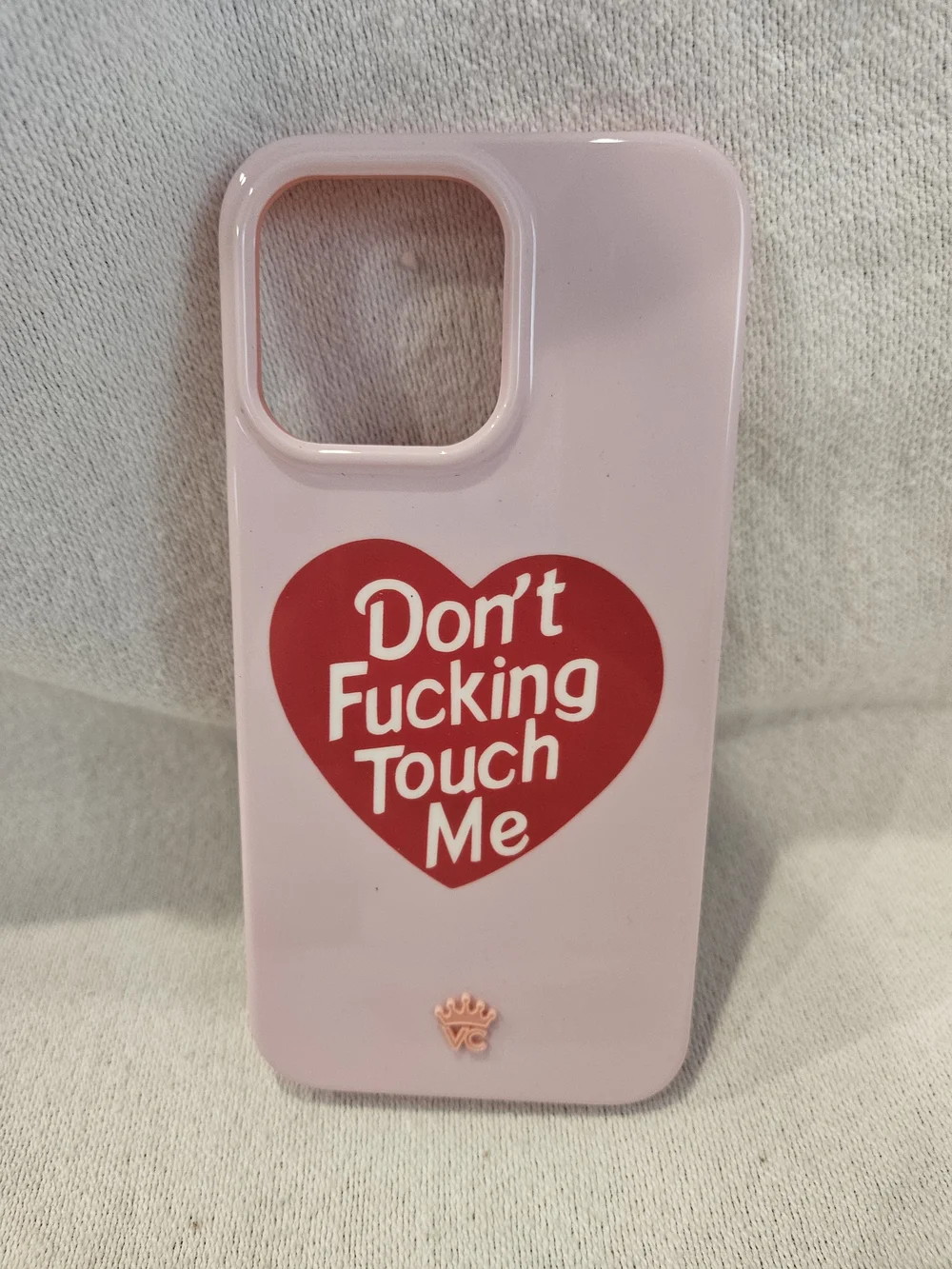 iPhone 14 Pro Max Pink 'Don't Touch Me' Graphic Phone Case Velvet Caviar